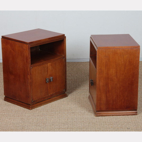 Pair of wooden bedside tables, French craftsmanship from the 1940s - 