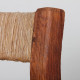 Set of 4 solid wood straw-seated chairs, 1950 - 