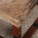 Tabouret en bois massif et peau, travail du XXe siècle - 