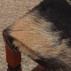 Solid wood and leather stool, 20th-century piece - 