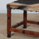 Solid wood and leather stool, 20th-century piece - 