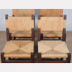 Suite de 4 chaises paillées en chêne massif, 1950 - 
