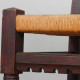 Set of 4 straw-seated chairs in solid oak, 1950 - 