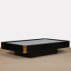 Table basse en bois et laiton attribuée à Willy Rizzo, 1970 - 