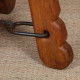 Round coffee table in solid oak and wrought iron, 1950 - 