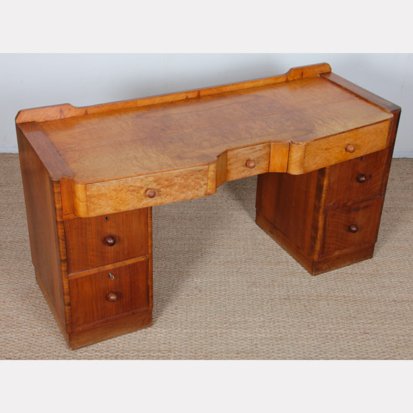 Bureau/coiffeuse en bois de loupe datant des années 1930 - 
