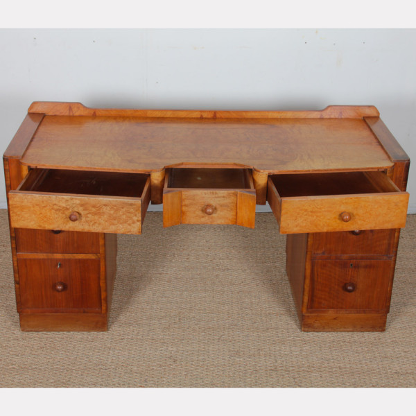 Bureau/coiffeuse en bois de loupe datant des années 1930 - 