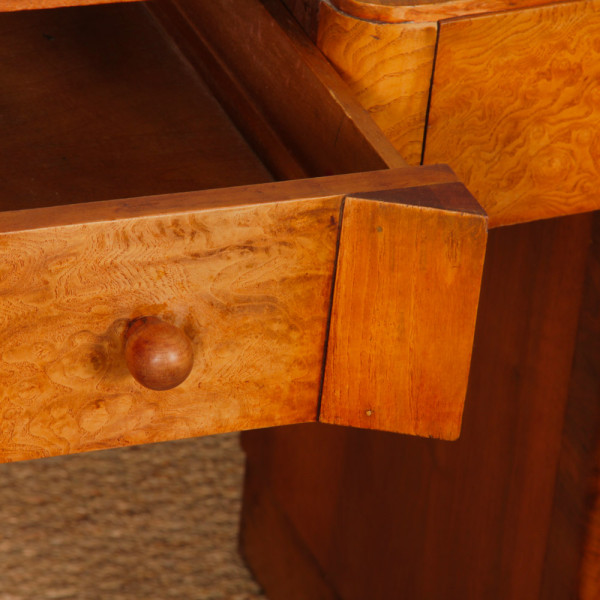 Bureau/coiffeuse en bois de loupe datant des années 1930 - 