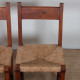 Ensemble de 6 chaises paillées en bois, travail français, 1950 - 
