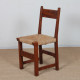 Ensemble de 6 chaises paillées en bois, travail français, 1950 - 