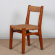 Set of 6 chairs with straw seats, made of solid elm, French craftsmanship, 1950 - 