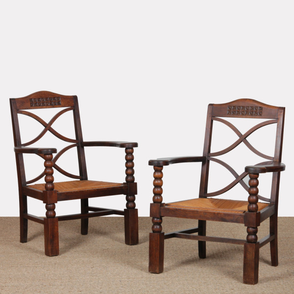 Paire de fauteuils dans le goût de Charles Dudouyt, 1950 - 