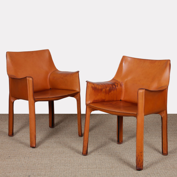 Pair of CAB 413 armchairs by Mario Bellini for Cassina, 1970s - 