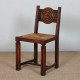 Set of 6 solid wood straw-seated chairs, made in France, 1940 - 