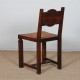 Set of 6 solid wood straw-seated chairs, made in France, 1940 - 