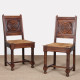 Pair of solid wood wicker chairs, French craftsmanship, 1940 - 