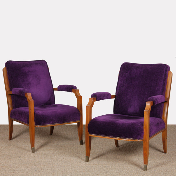 Paire de fauteuils dans le goût de Jules Leleu, 1940 - 