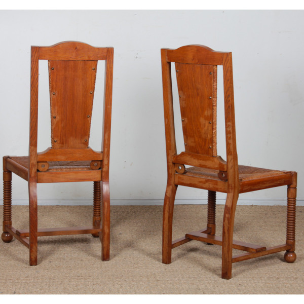 Set of 6 chairs in the style of Charles Dudouyt, 1950 - 