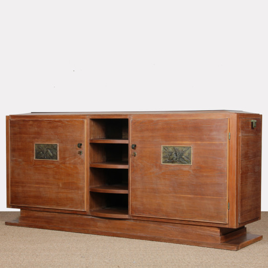 Chalk-washed oak sideboard, French craftsmanship from the 1940s - 