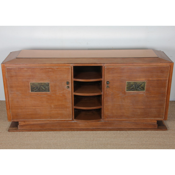 Chalk-washed oak sideboard, French craftsmanship from the 1940s - 