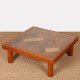 Square coffee table, handcrafted marquetry, 1985 - 