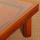 Table basse carrée, travail artisanal en marqueterie, 1985 - 