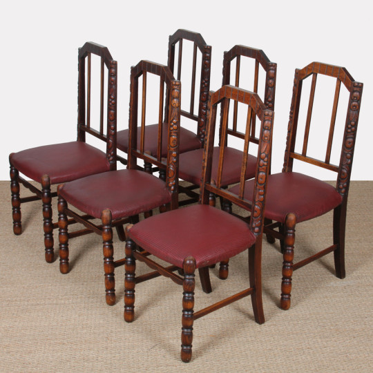 A set of six Art Deco chairs, French-made in the 1930s - 