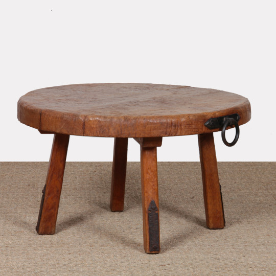 Table basse en chêne dans le goût de Jean Touret, 1950 - 