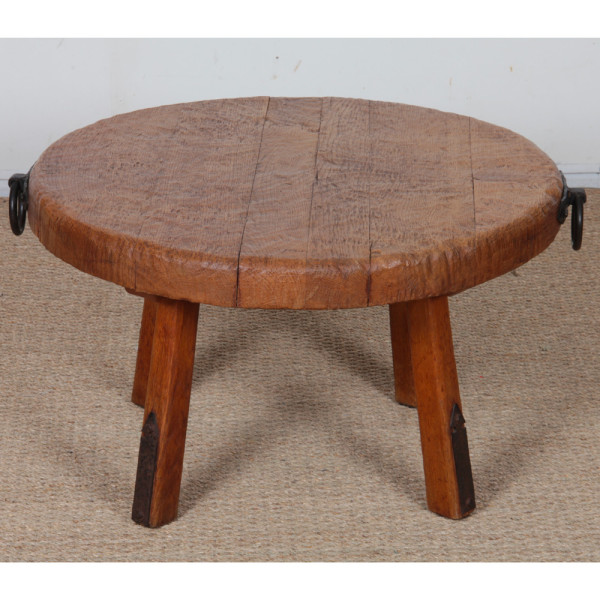Oak coffee table in the style of Jean Touret, 1950 - 
