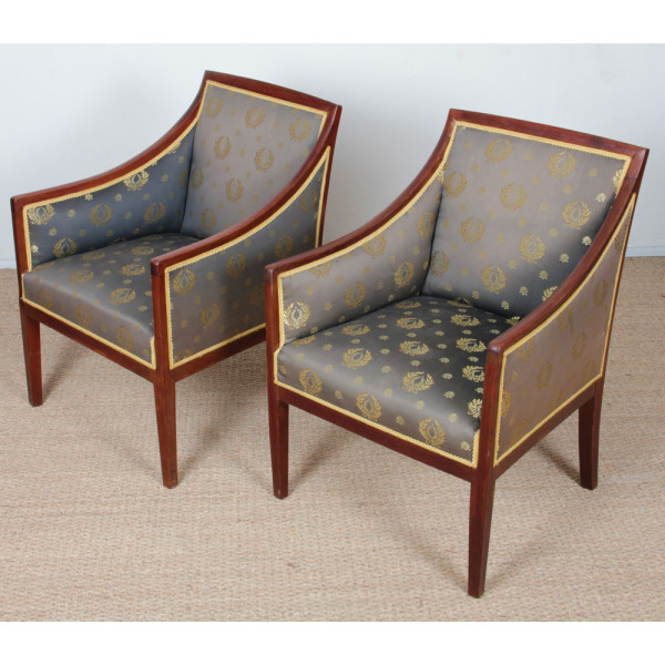A pair of armchairs in the style of Jean-Michel Frank from the 1930s–1940s - 