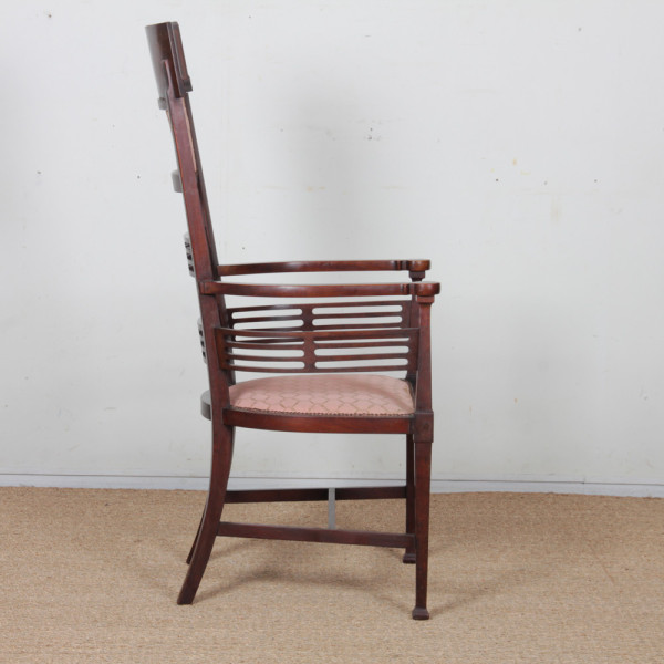 Fauteuil anglais par J.S. Henry, Arts and Craft, fin du XIXe siècle - 