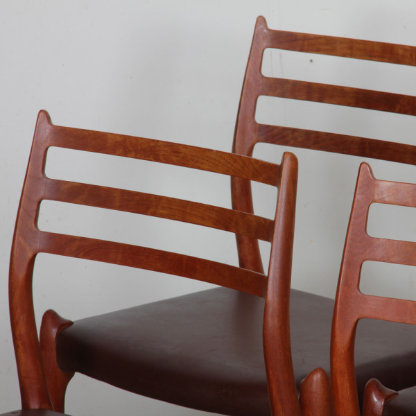 Suite de 6 chaises par Niels Otto Moller en teck modèle 78, 1960 - Design Scandinave