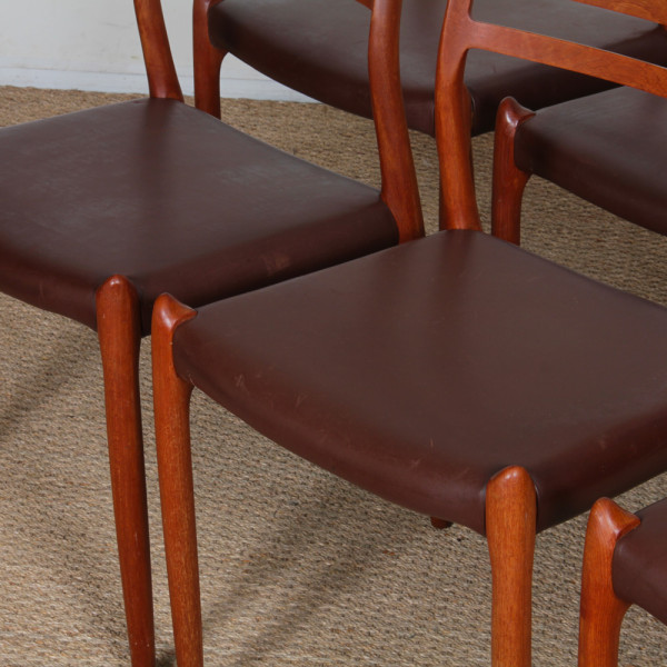 Set of 6 teak chairs by Niels Otto Moller, model 78, 1960 - Scandinavian design