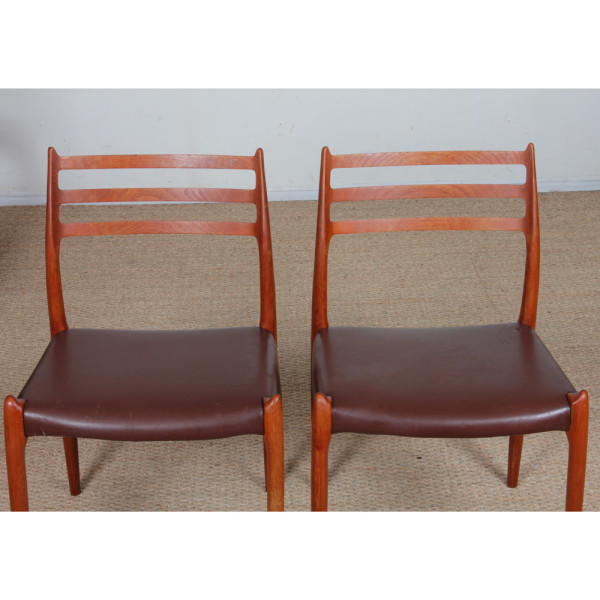 Suite de 6 chaises par Niels Otto Moller en teck modèle 78, 1960 - Design Scandinave