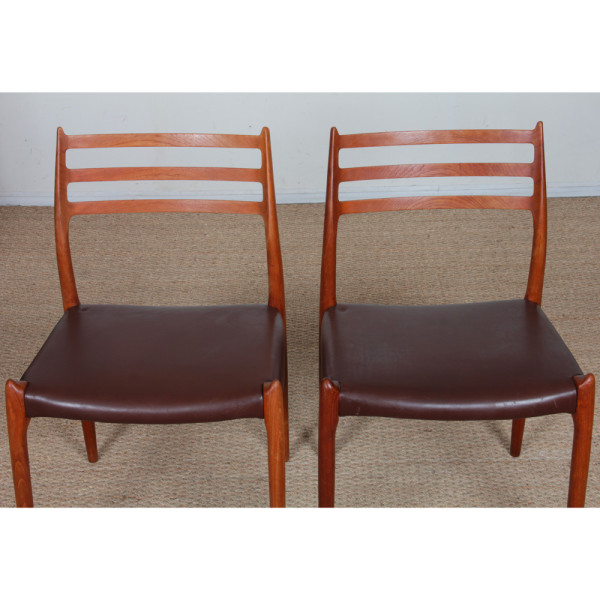 Suite de 6 chaises par Niels Otto Moller en teck modèle 78, 1960 - Design Scandinave