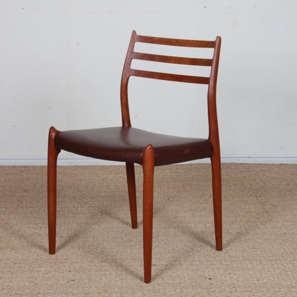 Set of 6 teak chairs by Niels Otto Moller, model 78, 1960 - Scandinavian design