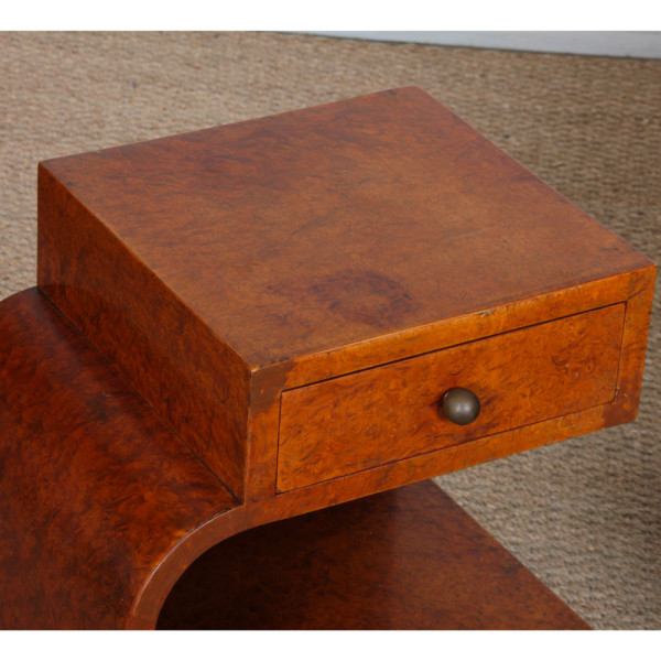 Paire de chevets en bois loupe des années 1930 - 