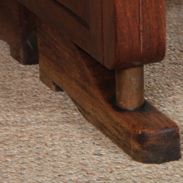 Wood and brass dining table, made in France, 1940 - 