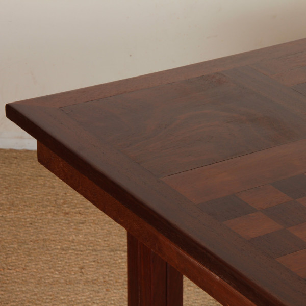 Wood and brass dining table, made in France, 1940 - 