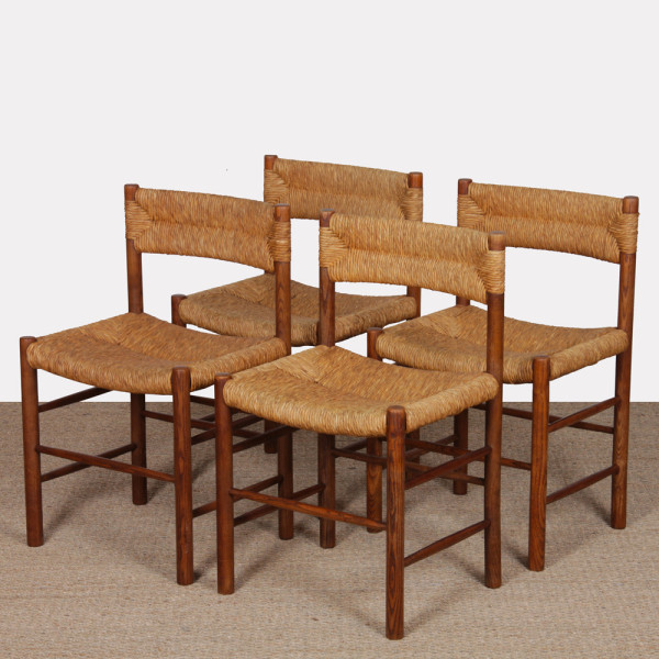 Suite de 4 chaises modèle Dordogne, édition Sentou, 1950 - 