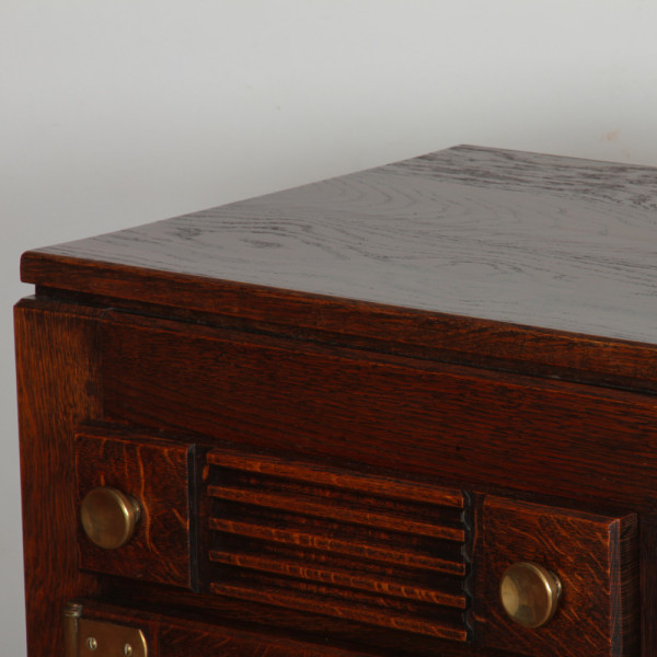 Oak and brass sideboard in the style of Charles Dudouyt, 1940 - 