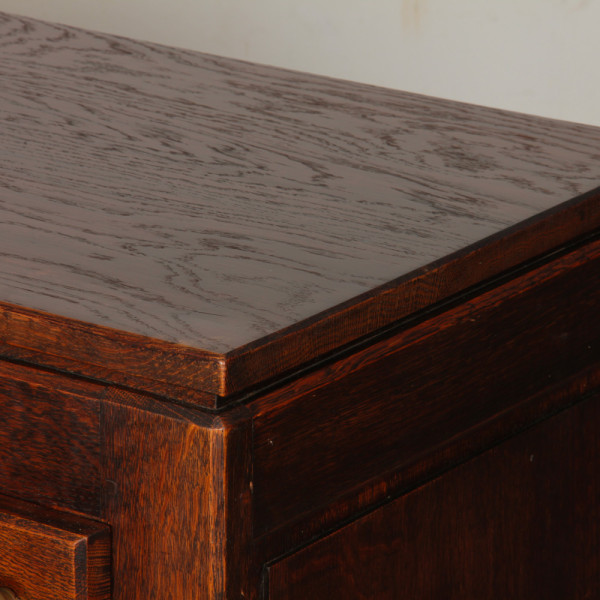 Oak and brass sideboard in the style of Charles Dudouyt, 1940 - 