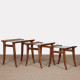 Suite de 3 tables gigognes en noyer par Maxime Old, circa 1940 - 