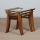 Suite de 3 tables gigognes en noyer par Maxime Old, circa 1940 - 