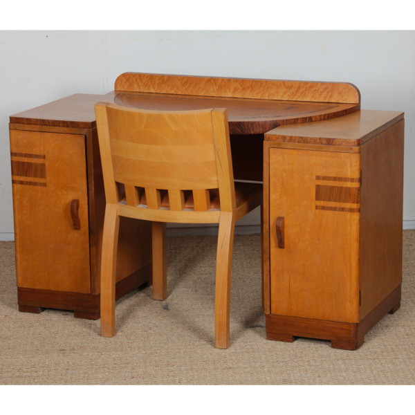 Coiffeuse/bureau en bois, travail anglais datant des années 1930 - 