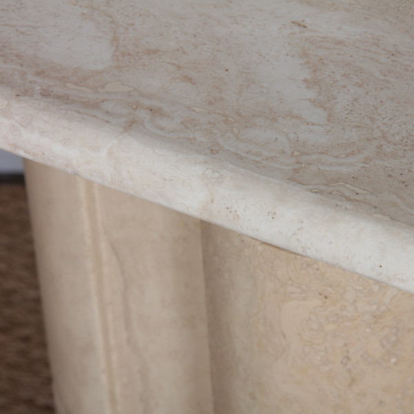 Travertine console table, French-made in the 1970s - 
