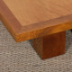 Table basse carrée en loupe de bouleau des années 1980 - 