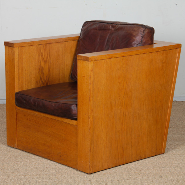 Paire de fauteuils cubiques, seconde moitié du XXe siècle - 
