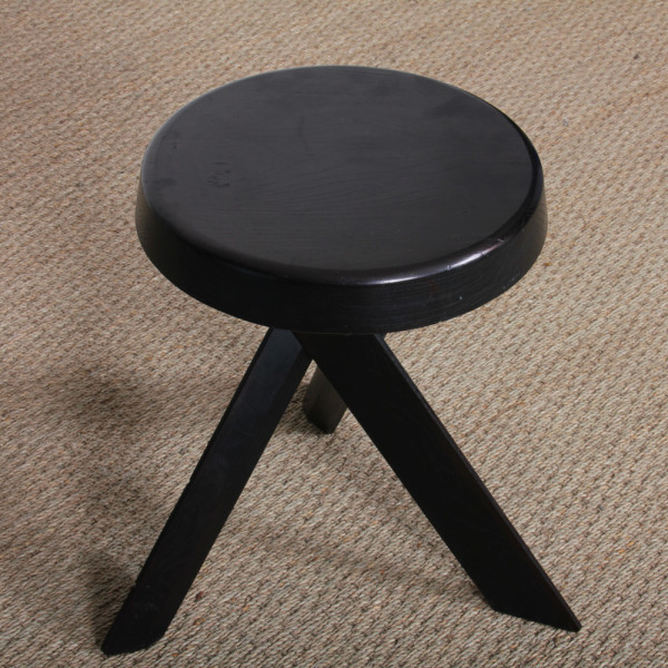 Elm stool by Pierre Chapo, model S31, 1980 - 