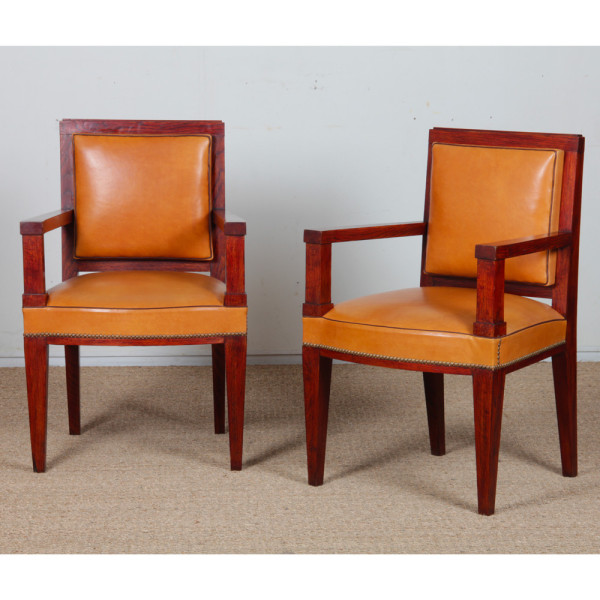 Set of four oak armchairs, French craftsmanship from the 1940s - 